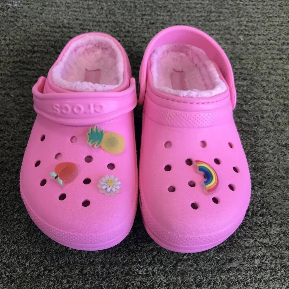Crocs Kids' Classic Lined Clogs | Kids' Slippers | Fuzzy Slippers Size 2Y